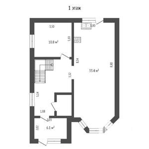 Коттедж 131м², 2-этажный, участок 7 сот.  