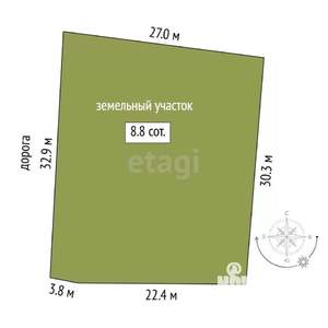 Дача 45м², 2-этажный, участок 9 сот.  