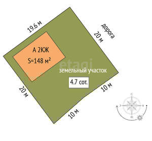 Дом 148м², 2-этажный, участок 8 сот.  