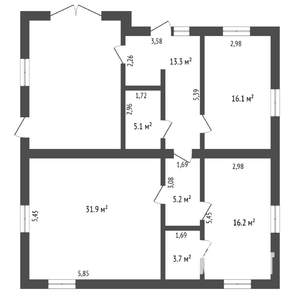 Дача 120м², 1-этажный, участок 8 сот.  