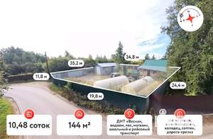 Дом 144м², 1-этажный, участок 10 сот.  