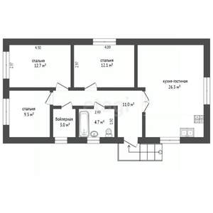 Дом 84м&sup2;, 1-этажный, участок 5 сот.  