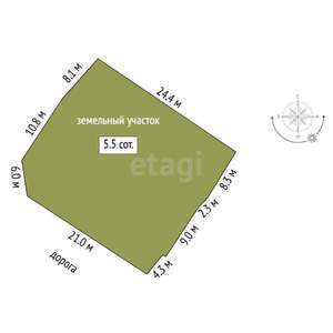 Дом 39м², 1-этажный, участок 5 сот.  