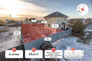 Дом 65м&sup2;, 2-этажный, участок 6 сот.  
