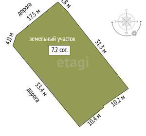 Дом 76м², 2-этажный, участок 7 сот.  