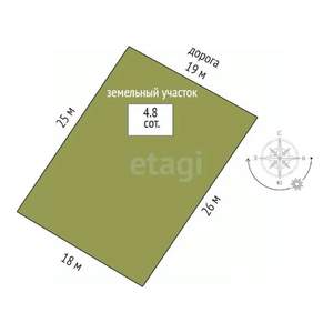 Дом 100м&sup2;, 2-этажный, участок 5 сот.  