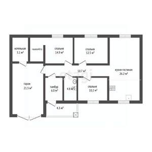 Дом 600м&sup2;, 1-этажный, участок 6 сот.  