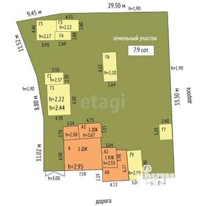 Дом 71м&sup2;, 1-этажный, участок 8 сот.  