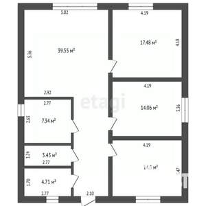 Дом 100м&sup2;, 1-этажный, участок 6 сот.  