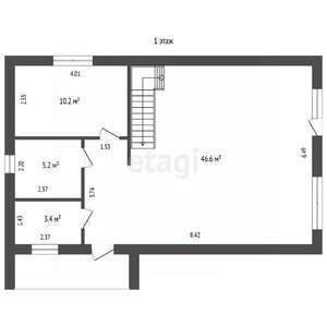 Дом 134м², 2-этажный, участок 6 сот.  