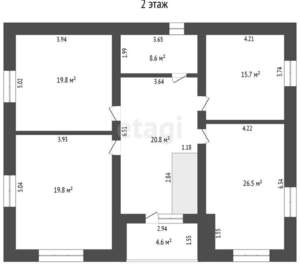Дача 245м², 2-этажный, участок 5 сот.  