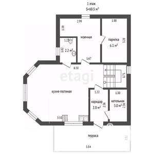 Дом 110м², 2-этажный, участок 5 сот.  