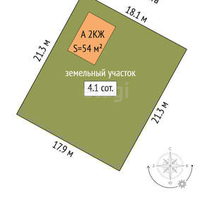 Дом 54м², 2-этажный, участок 5 сот.  