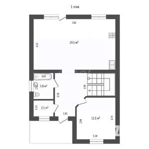 Дом 129м&sup2;, 2-этажный, участок 6 сот.  