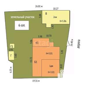 Дом 100м², 1-этажный, участок 6 сот.  