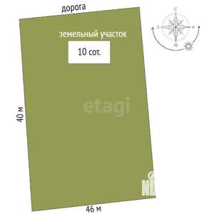 Дом 40м², 2-этажный, участок 10 сот.  
