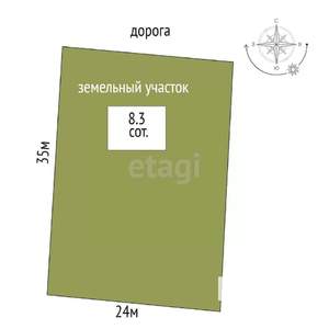 Дом 85м², 1-этажный, участок 8 сот.  
