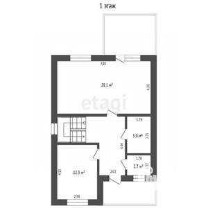 Дом 127м&sup2;, 2-этажный, участок 7 сот.  