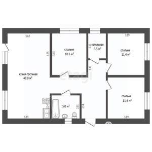 Дом 85м&sup2;, 1-этажный, участок 8 сот.  