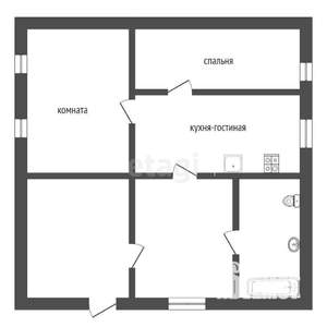 Дом 75м&sup2;, 1-этажный, участок 6 сот.  