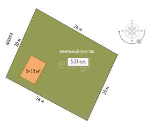Дача 50м², 2-этажный, участок 5 сот.  