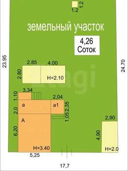 Дом 50м², 2-этажный, участок 4 сот.  
