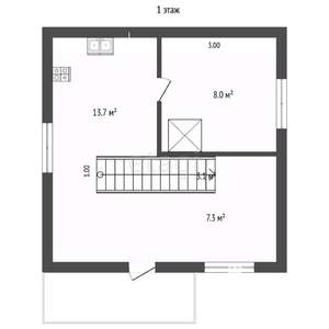 Дом 62м&sup2;, 2-этажный, участок 4 сот.  