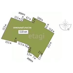 Дом 99м&sup2;, 1-этажный, участок 12 сот.  