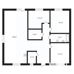 Коттедж 93м², 1-этажный, участок 9 сот.  