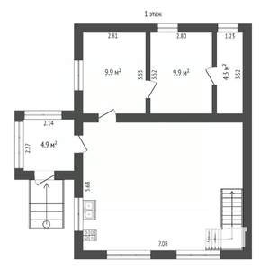 Дом 133м&sup2;, 2-этажный, участок 5 сот.  