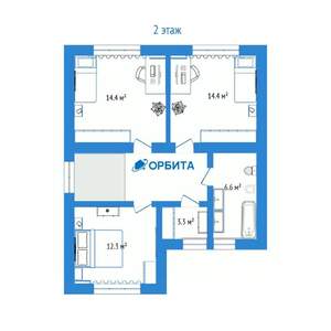 Дом 130м&sup2;, 2-этажный, участок 6 сот.  