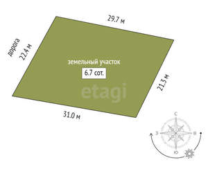 Дом 120м&sup2;, 1-этажный, участок 7 сот.  