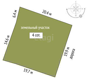 Дом 20м&sup2;, 2-этажный, участок 4 сот.  