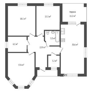 Коттедж 120м², 1-этажный, участок 9 сот.  