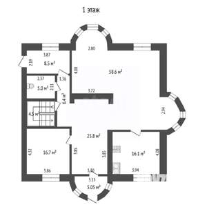 Дом 601м², 2-этажный, участок 22 сот.  