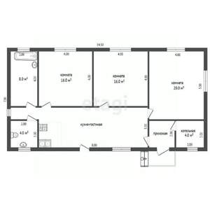 Дача 103м², 1-этажный, участок 6 сот.  