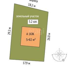 Дом 90м², 1-этажный, участок 5 сот.  