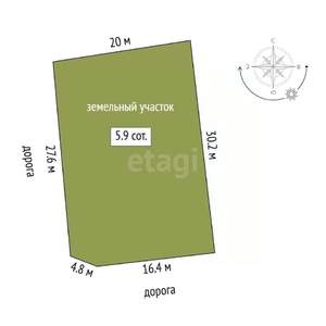 Дом 45м², 2-этажный, участок 6 сот.  