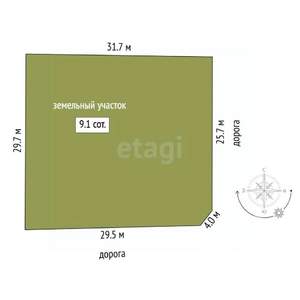 Дом 80м&sup2;, 2-этажный, участок 9 сот.  