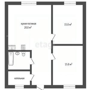 Дом 75м², 1-этажный, участок 9 сот.  