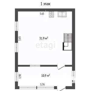 Дом 84м&sup2;, 2-этажный, участок 9 сот.  