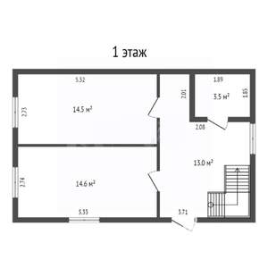Коттедж 70м², 2-этажный, участок 8 сот.  