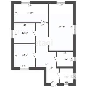 Дом 100м&sup2;, 1-этажный, участок 4 сот.  