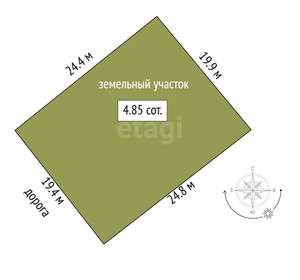 Дом 50м&sup2;, 1-этажный, участок 5 сот.  