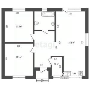 Дом 100м&sup2;, 1-этажный, участок 8 сот.  