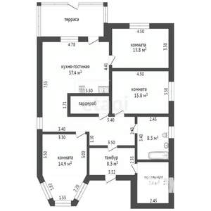Дом 120м², 1-этажный, участок 6 сот.  