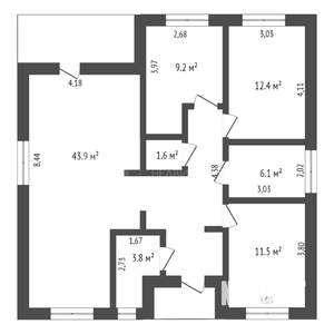 Коттедж 94м², 1-этажный, участок 7 сот.  