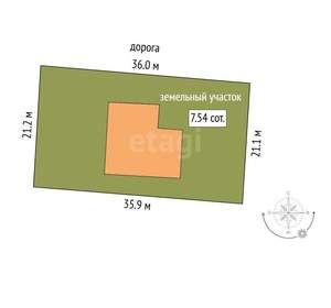 Дом 126м&sup2;, 1-этажный, участок 8 сот.  