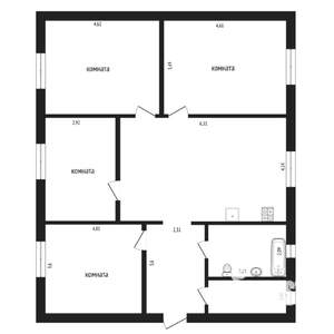 Коттедж 108м², 1-этажный, участок 10 сот.  