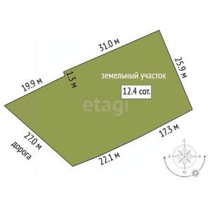 Дом 30м², 1-этажный, участок 12 сот.  